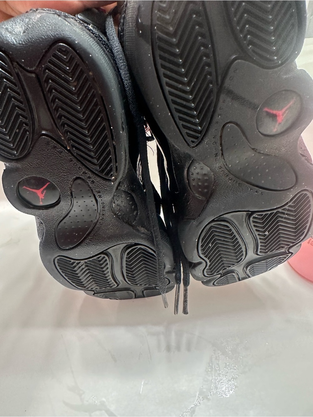 Jordan Kids Black Sneakers with Pink Jumpman Accents